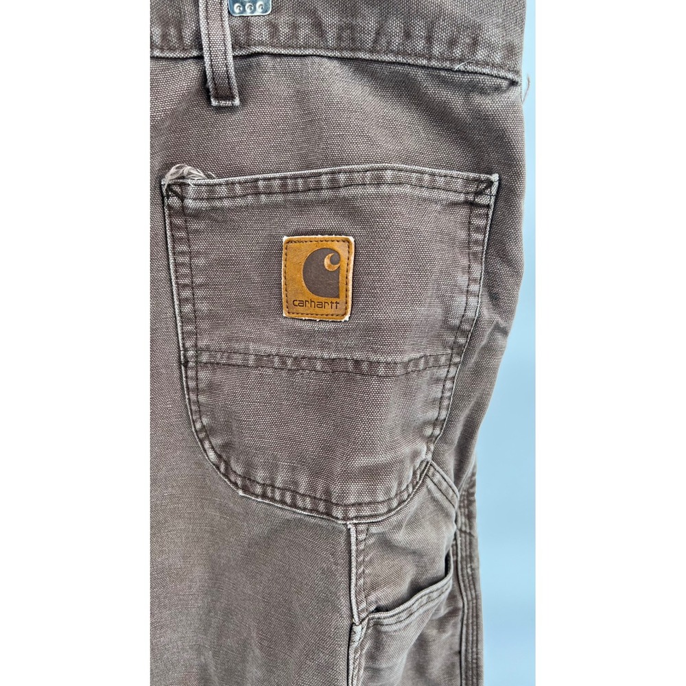 Vintage Carhartt Brown Duck Carpenter Work Pants Distressed Thrashed Mens 44x32 - Picture 12 of 12